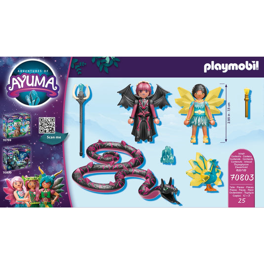 PLAYMOBIL Ayuma Crystal Fairy en Bat Fairy met totemdieren