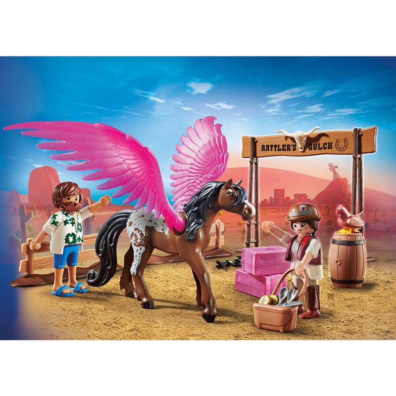 Load image into Gallery viewer, PLAYMOBIL PLAYMOBIL THE MOVIE Marla en Del met gevleugeld paard
