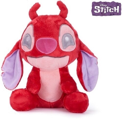 Disney stitch pluche snuggletime 23 cm rood