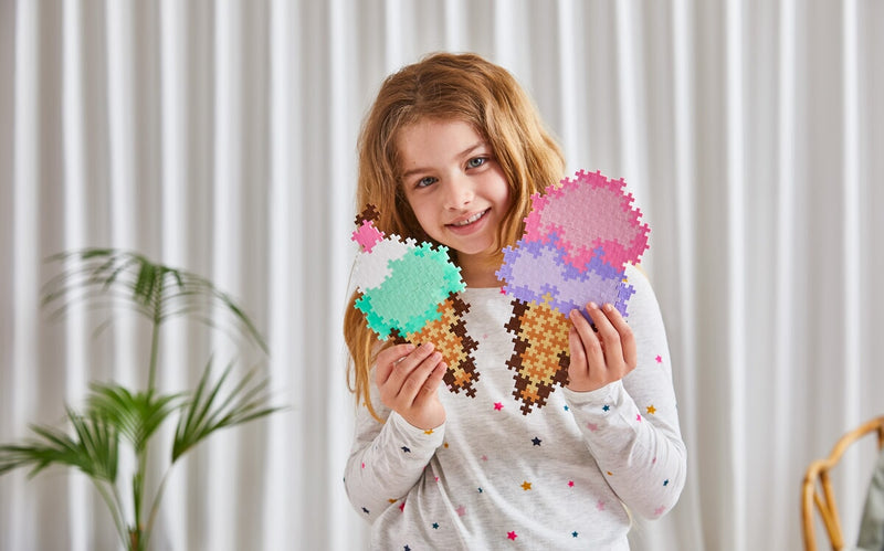Load image into Gallery viewer, Plus plus plus-plus puzzle by number ice cream cones 250 pcs (4346)
