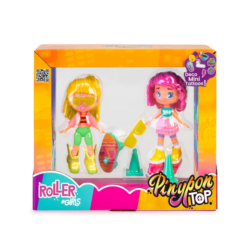 Afbeelding laden in galerijviewer, Pinypon top roller girls 11cm met deco mini tattoos
