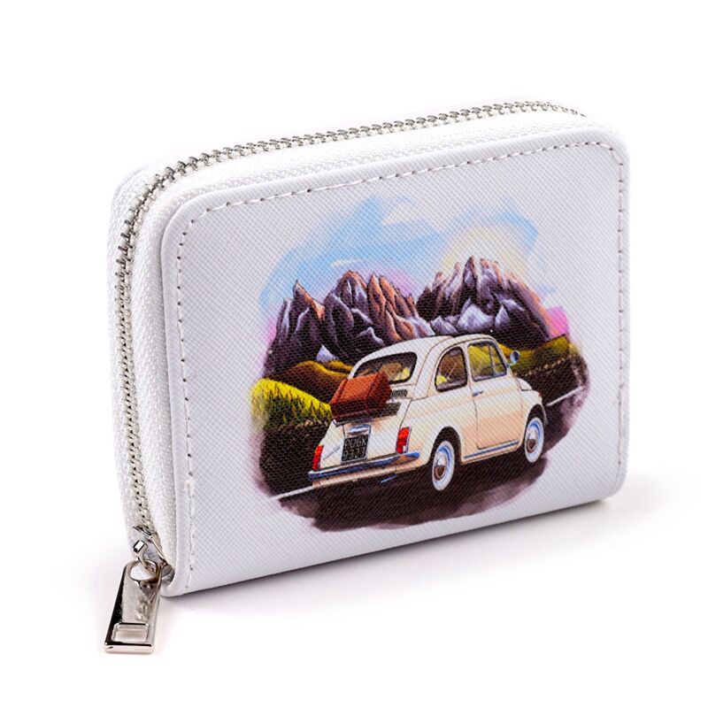 Load image into Gallery viewer, Fiat 500 berglandschap rondrits portemonnee - small
