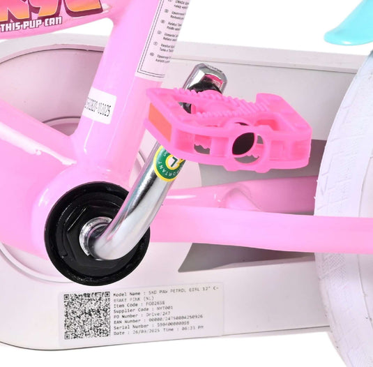 Paw patrol kinderfiets - meisjes - 12 inch - roze