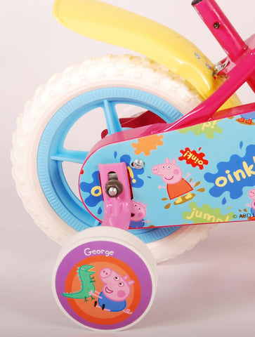 Peppa Pig Kinderfiets - Meisjes - 10 inch - Roze Blauw - Doortrapper