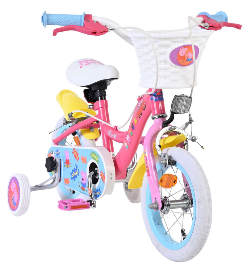 Laden Sie das Bild in Galerie -Viewer, Volare peppa pig kinderfiets - meisjes - 12 inch - roze - twee handremmen
