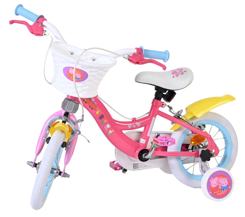 Laden Sie das Bild in Galerie -Viewer, Volare peppa pig kinderfiets - meisjes - 12 inch - roze - twee handremmen
