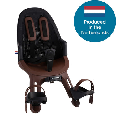 Qibbel air fietsstoeltje voor - bruin - stuurpenbevestiging - voorzitje - fietszitje - stuur