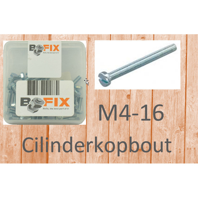 Bofix cilinderkopbout M4x16 verzinkt (50st)