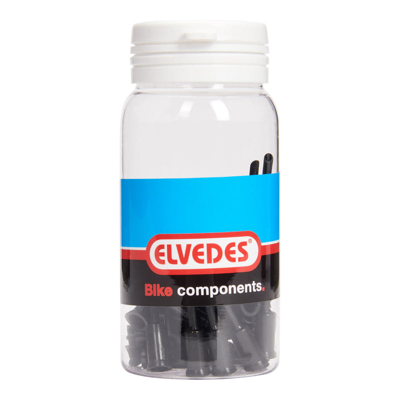 Load image into Gallery viewer, Elvedes kabelhoedje tip 5mm pvc zwart (50st)

