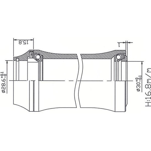 Tecora Balhoofdstel 1 1 8 inch geintegreerd 45x45 cart.30.0 zwart