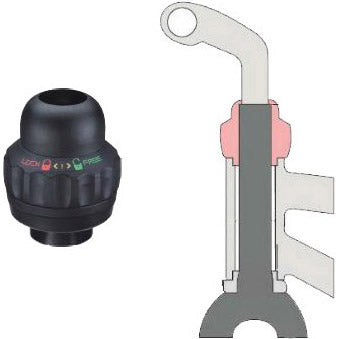 Load image into Gallery viewer, balhoofdstel met geïntegreerd stuurslot 1 inch zwart
