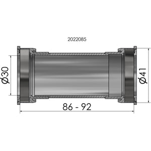 Elvedes bracketset press fit bot.bracket press fit 41mm bb86-92 shim.