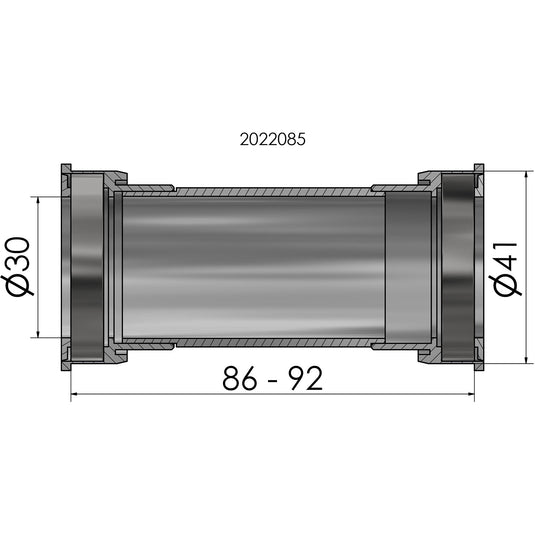 Elvedes bracketset press fit bot.bracket press fit 41mm bb86-92 shim.