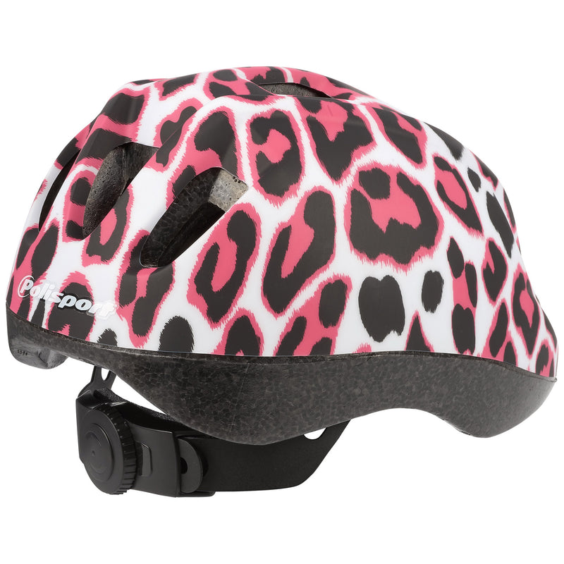 Load image into Gallery viewer, Polisport kinderhelm Pinky Cheetah. maat: XS (46 53 cm), kleur: wit roze
