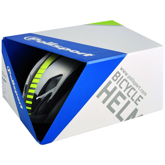 Polisport helm Aero Road mat wit glans zwart geel L 58-61cm