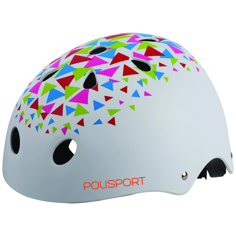 Load image into Gallery viewer, Polisport urban radical fietshelm s 53-55cm triangles wit Goudanje
