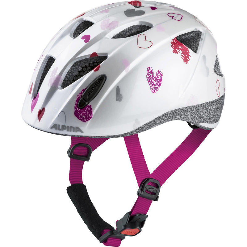 Load image into Gallery viewer, Olympic sportswear alpina sports kinderhelm ximo white hearts 45-49 glans
