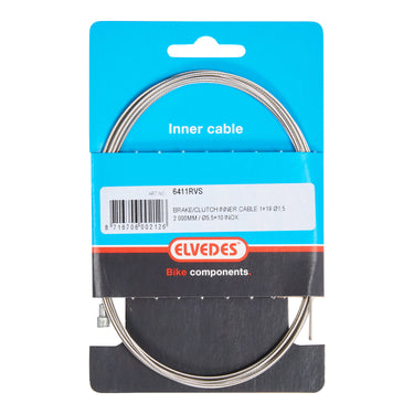Elvedes rem binnenkabel 2 000 mm 1×19 draads rvs ø1,5mm met v-nippel ø5,5 × 10