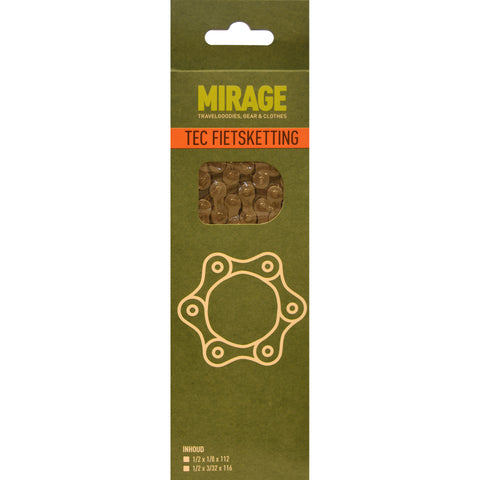 Mirage fietsketting TEC ½-⅛ 1v 112L staal zilver