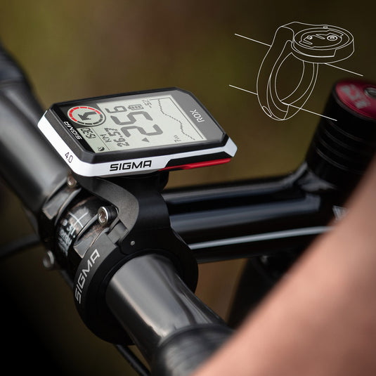 Sigma rox 4.0 gps zw wit hr stuurhouder + ant + ble borstriem