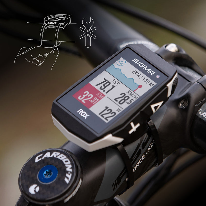 Afbeelding laden in galerijviewer, Sigma rox 11.1 evo gps zw wit standaard stuurhouder + usb-c laadkabel
