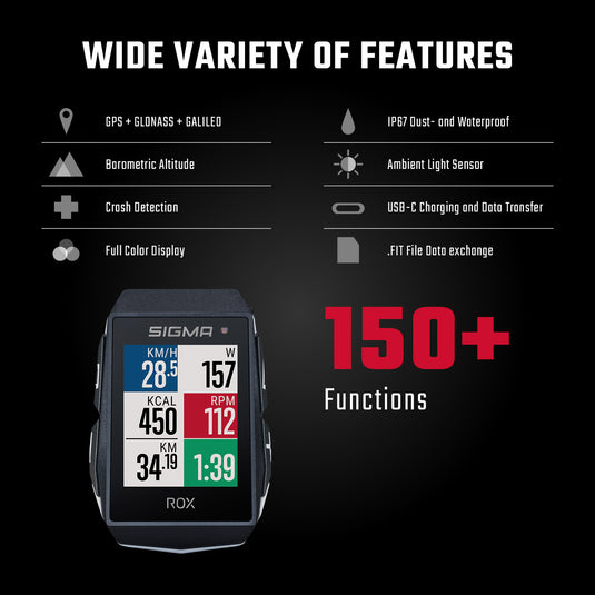 Sigma rox 11.1 evo gps hr set zw wi short butler+ant+ ble borstr+usb-c