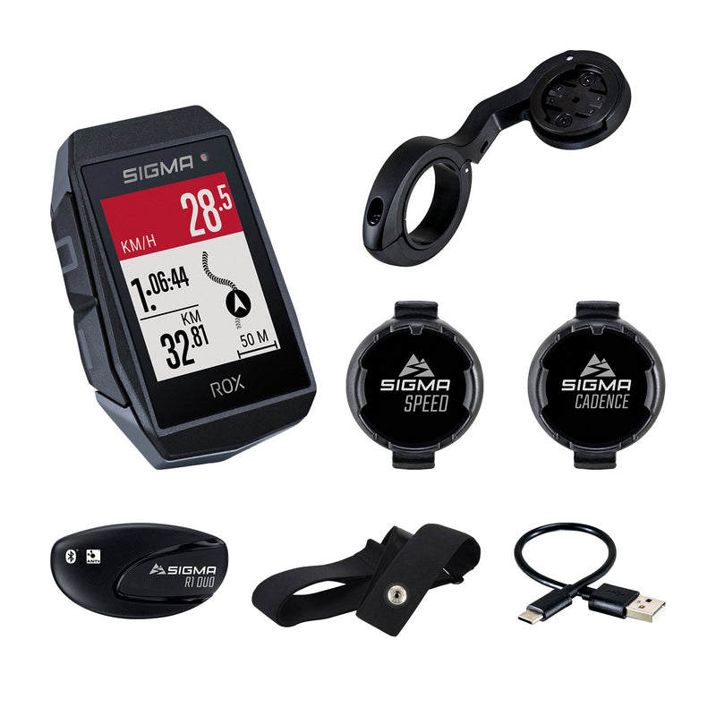 Load image into Gallery viewer, Sigma rox 11.1 evo gps hr + cad snelh set + sb gps+ant+ ble riem+usb-c
