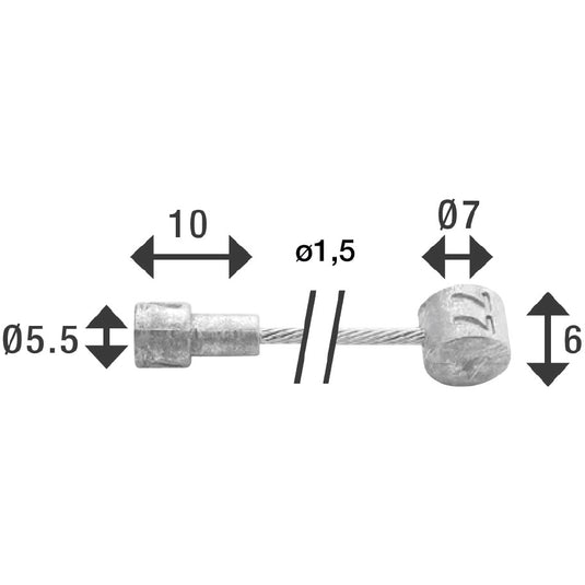 Elvedes kabel rem binnen bmx freestyle boven 1.35 rvs