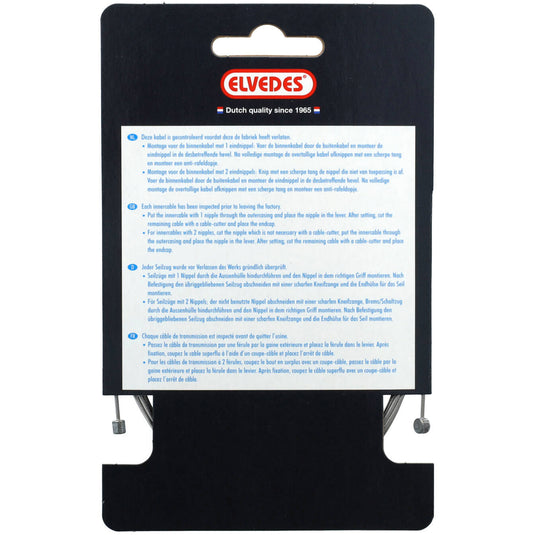 Elvedes schakel binnenkabel 2250mm rvs �1,25mm n t-nippel