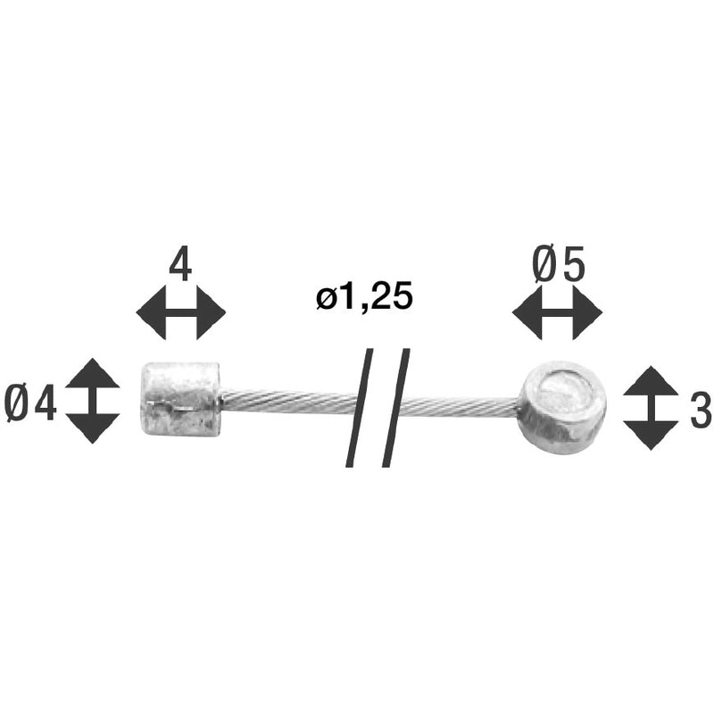 Load image into Gallery viewer, Elvedes schakel binnenkabel 2250mm rvs �1,25mm n t-nippel
