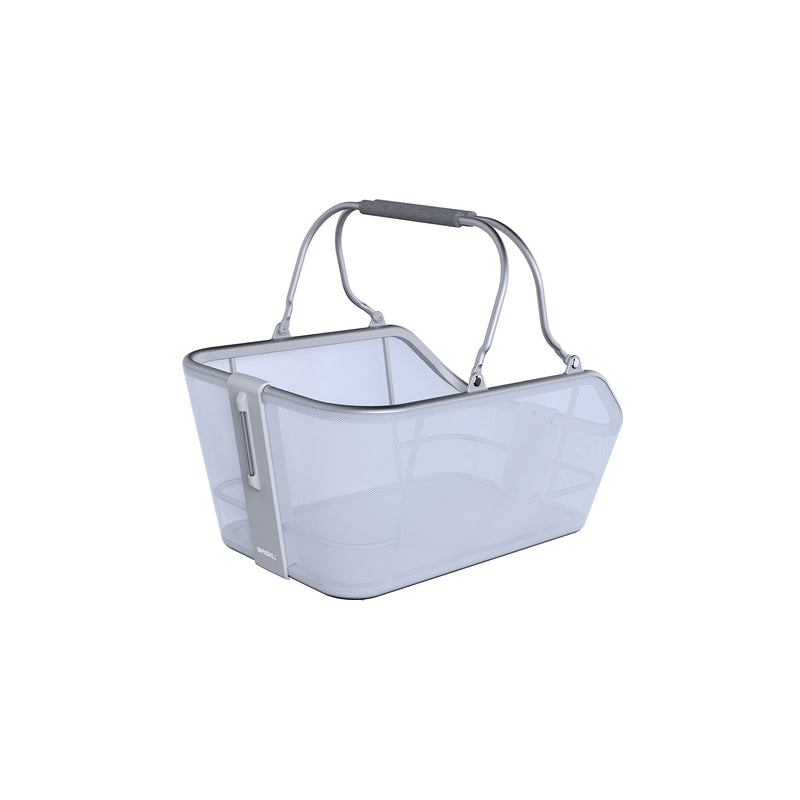 Load image into Gallery viewer, Basil Cento Tech Fiber Nordlicht MIK - fietsmand - achterop - blauwzilver
