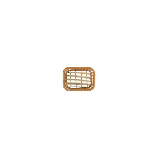 Basil Green Life - rotan fietsmand - medium - voorop natural bruin