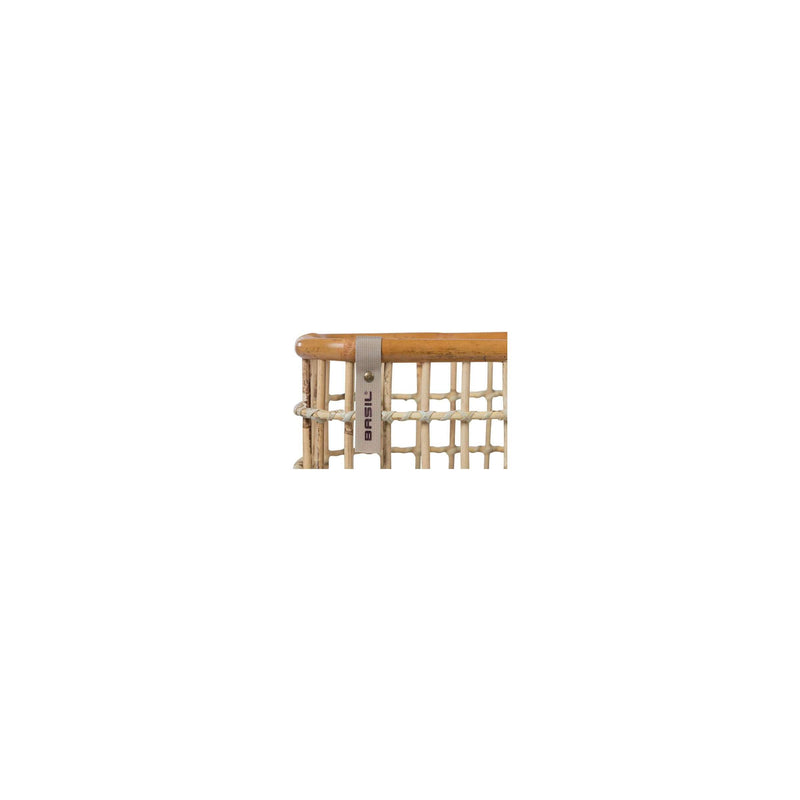 Load image into Gallery viewer, Basil Green Life - rotan fietsmand - medium - voorop natural bruin
