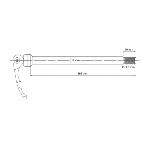 NOVATEC QR269R 12mm steekas met hevel achter