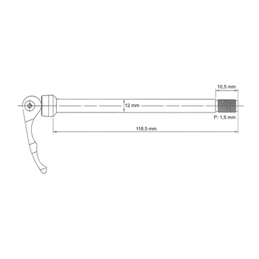 NOVATEC Qr269r steekas ø12mm 118.5mm met quick release