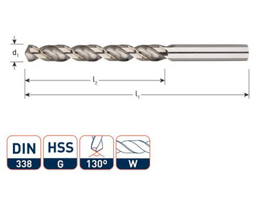 Rotec spiraalboor din338 alu 9.5