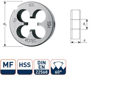 Rotec ronde snijplaat mf12x1 hss