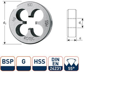 Rotec ronde snijplaat bsp g1 4 hss