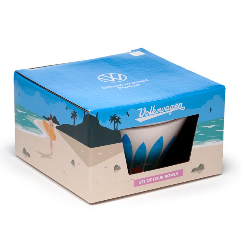 Load image into Gallery viewer, Vw t1 volkswagen busje waves set van 4 duurzame rpet picknick kommen
