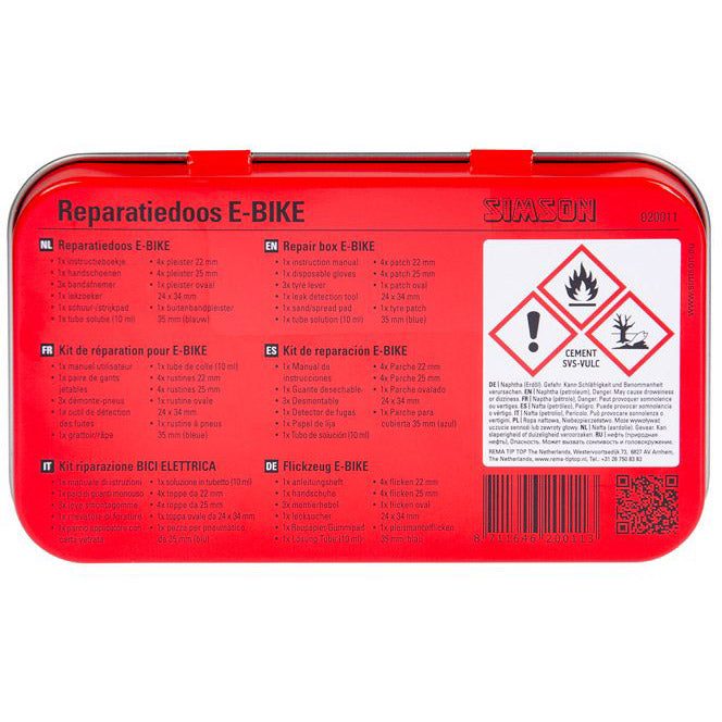 Load image into Gallery viewer, reparatiedoos E-bike aluminium rood wit 14-delig
