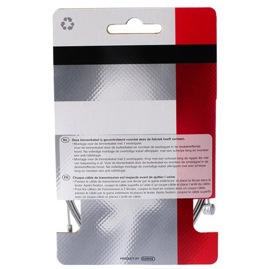 binnenkabel trommelrem 225 cm RVS zilver