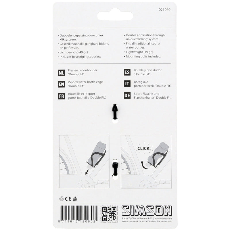 Load image into Gallery viewer, Simson Bidonhouder Double Fit bidon-fles glans zwart kaart
