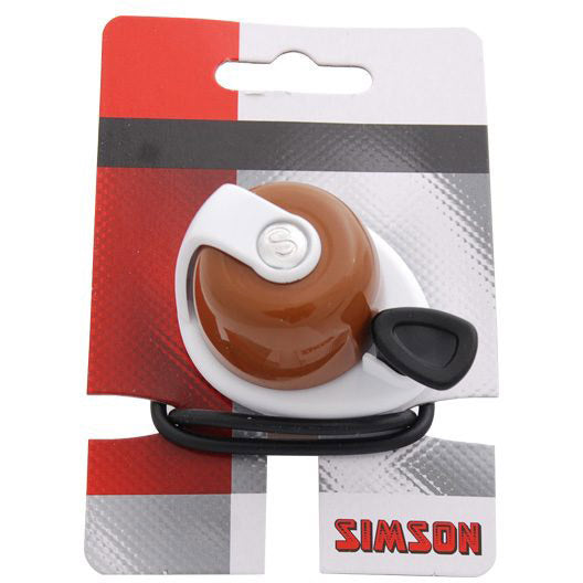 Chargez l'image dans la visionneuse de la galerie, Simson fietsbel Allure bruin-wit op kaart
