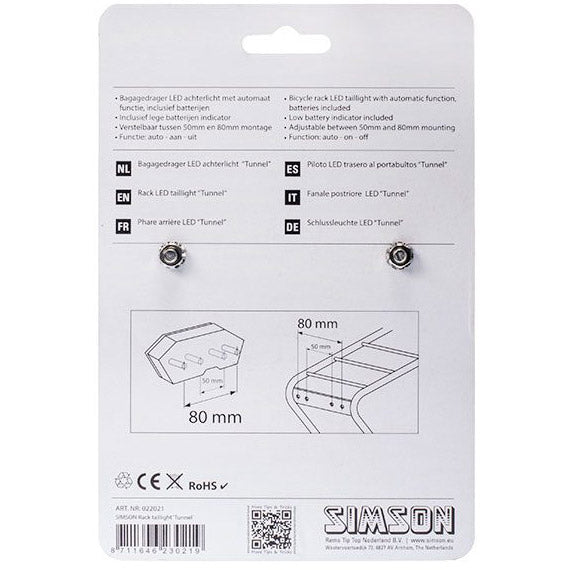 Load image into Gallery viewer, Simson batterij bagagedrager achterlicht tunnel 3 led auto
