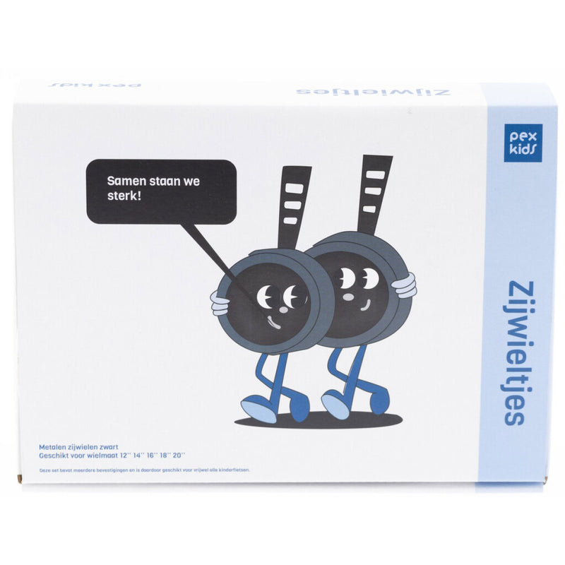 Load image into Gallery viewer, Buzaglo pexkids stabilo set 12-20 inch zwart luxe stalen wiel zijwielen
