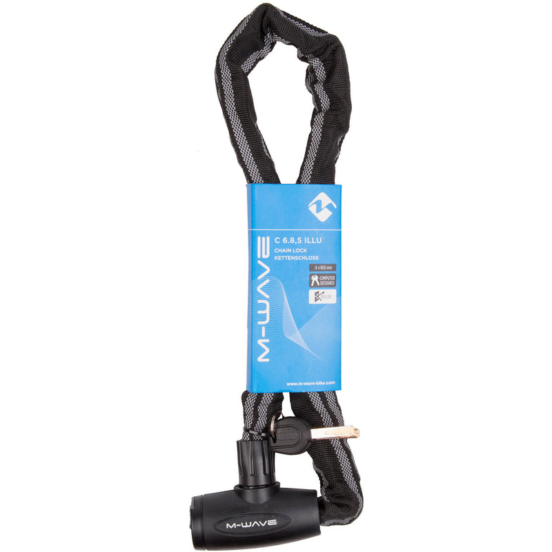 Load image into Gallery viewer, M-wave kettingslot smart cat 6x85 cm zwart grijs
