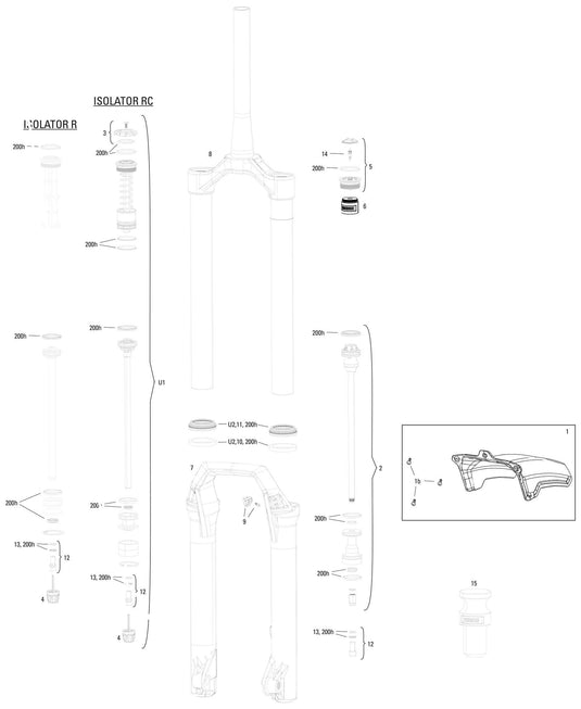 Rockshox federgabel domain rc3 susp.fork rs domain gold is. rc3 27,5 boost 180mm