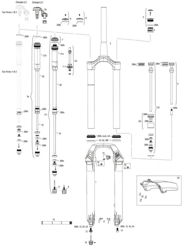 Rockshox federgabel lyrik ultimate rc2 sus.fork rs lyrik ult.rc2 27,5 boost red 140mm