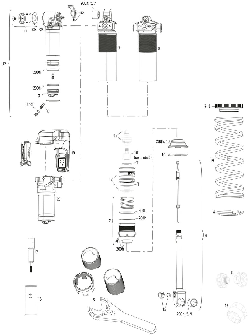 Load image into Gallery viewer, Rockshox schokdemper vivid ultimate rc2t rear shock rs vivid ult. rc2t 230 x 62,5mm
