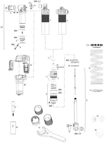 Rockshox schokdemper vivid ultimate dh rc2 rear shock rs vivid ult. dh rc2 250 x 70mm